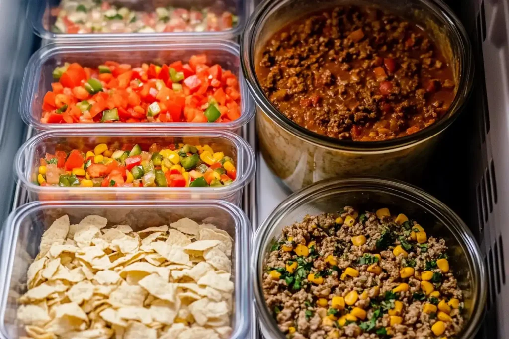 Frozen taco soup meal prep containers