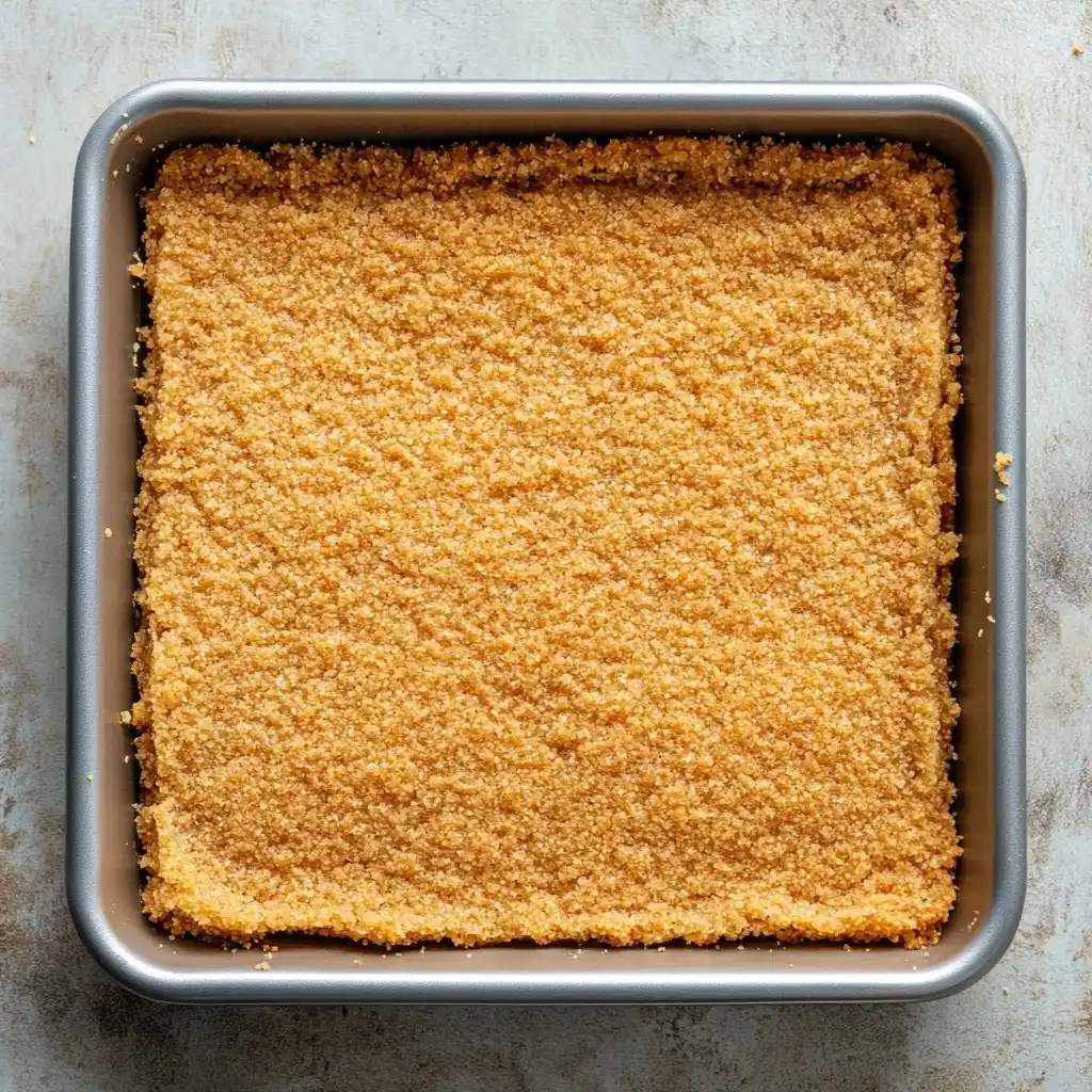 Pressing graham cracker crust for Key Lime Pie Bars