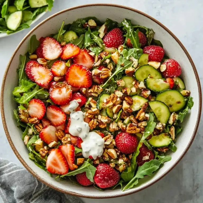 Fresh Strawberry Crunch Salad with Champagne Vinaigrette