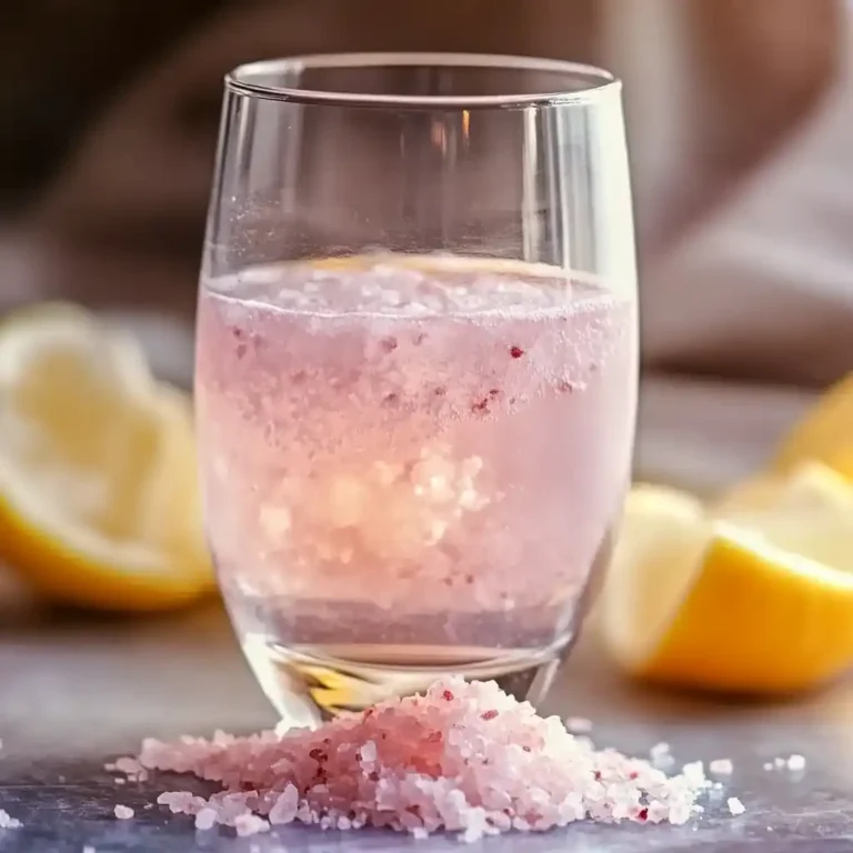 Pink salt trick recipe drink in a glass